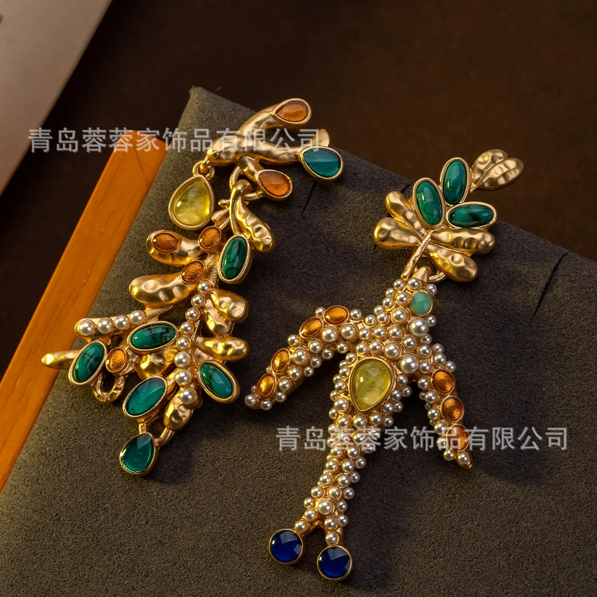 Baroque pearl unique asymmetrical ab style earrings Creative EAR STUD