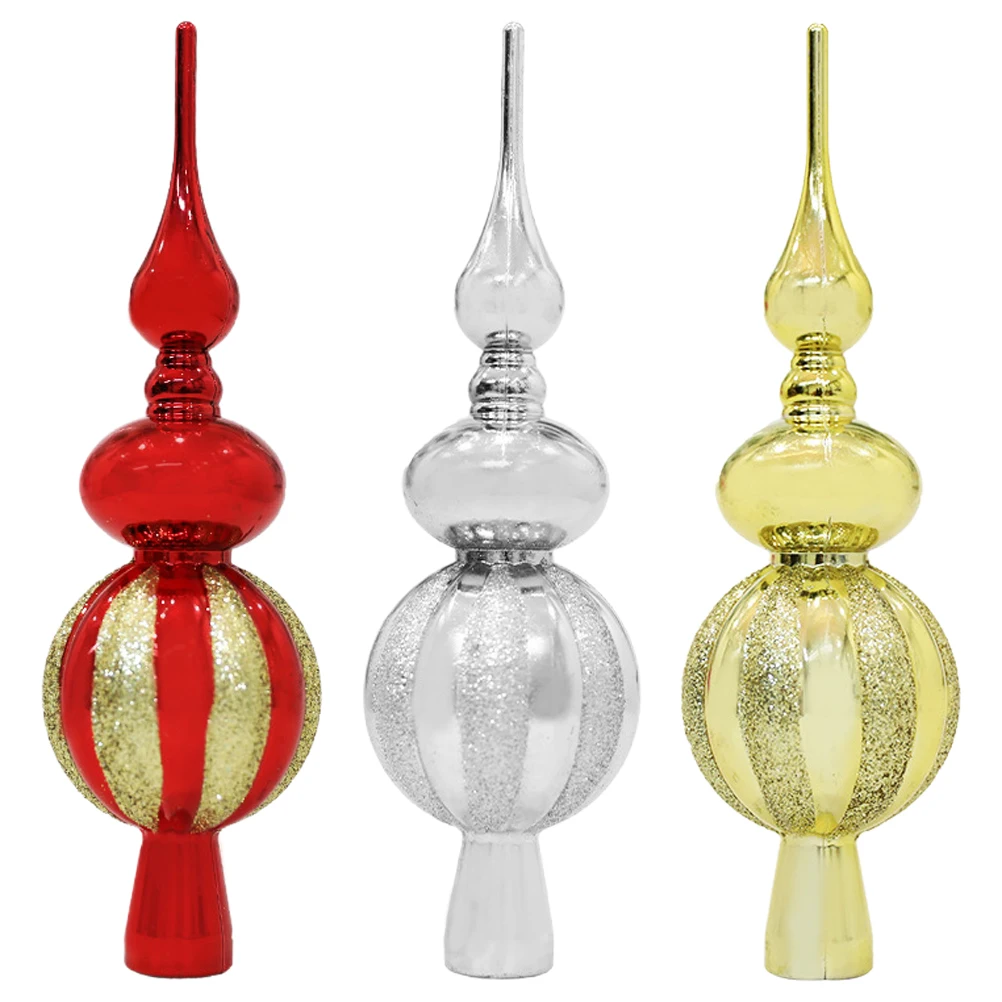 

3Pcs Christmas Tree Topper Vintage Xmas Finials Ornaments Holiday Decorations Tree Top Decoration Indoor Christmas Topper
