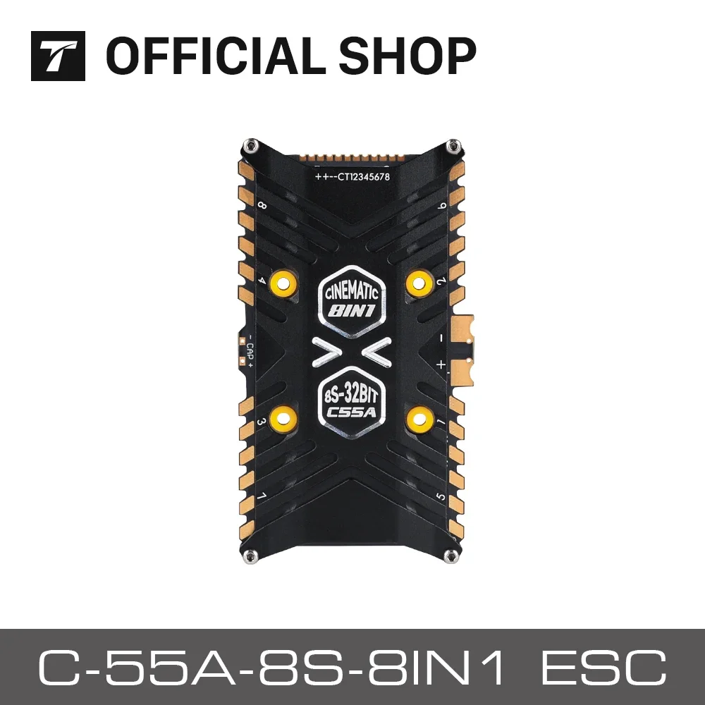 

T-MOTOR C55A Electronic Speed Controller C-55A-8S-8IN1 3-8S ESC Compatibility work with F7 PRO