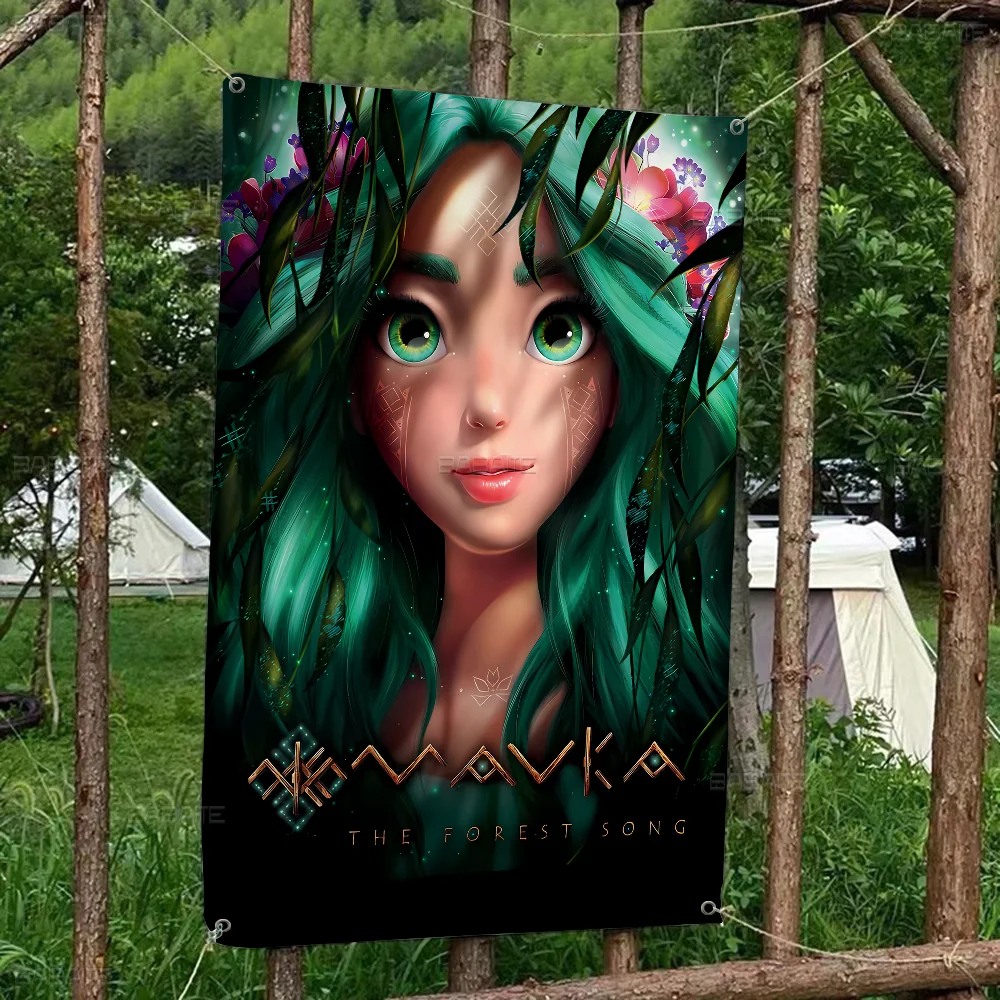 Cartoon Film Mavka The Forest Song Banner Art Printing Japanese Wall Flag Anime Wall Hanging Home Decor