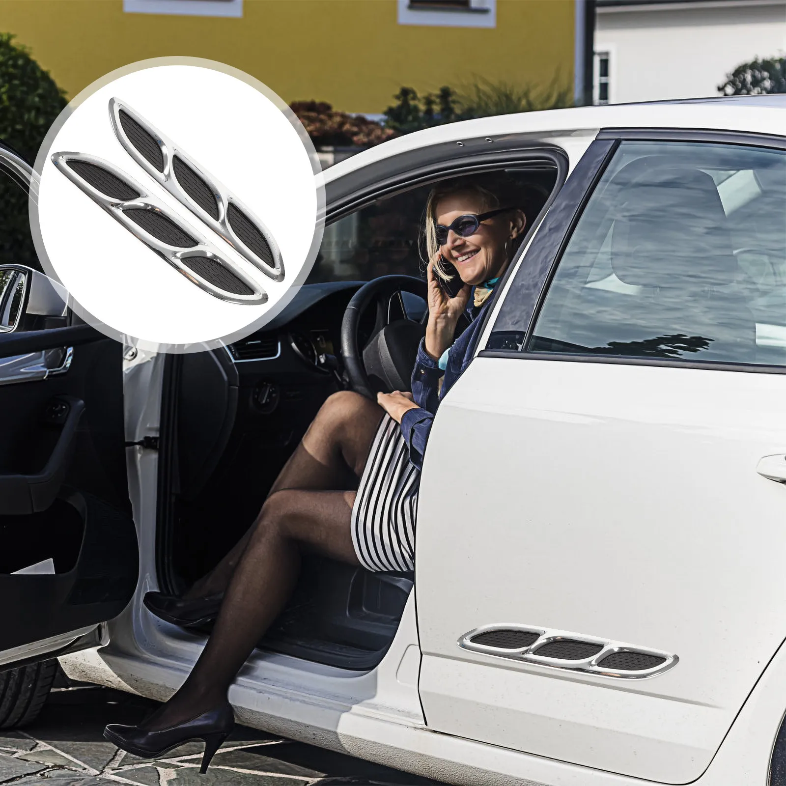 

1Pair Premium Car Hood Vent Stickers Side Air Intake Outlet Decal Bonnet Vent Cover for Automotive Exterior Decoration Modern
