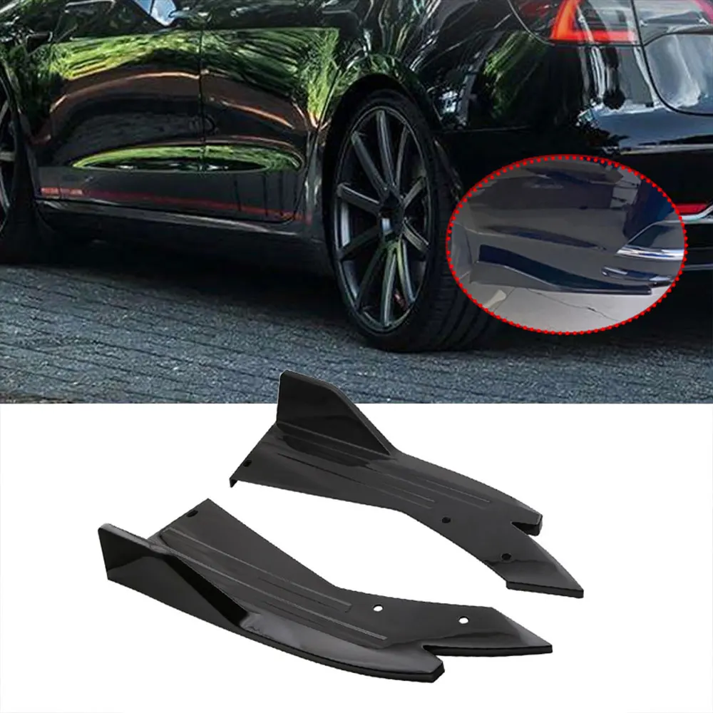 Carbon Fiber ABS Car Rear Bumper Lip Protector Bumper Lip Strip Spoiler Side Skirt Anti Scratch Universal Accessories