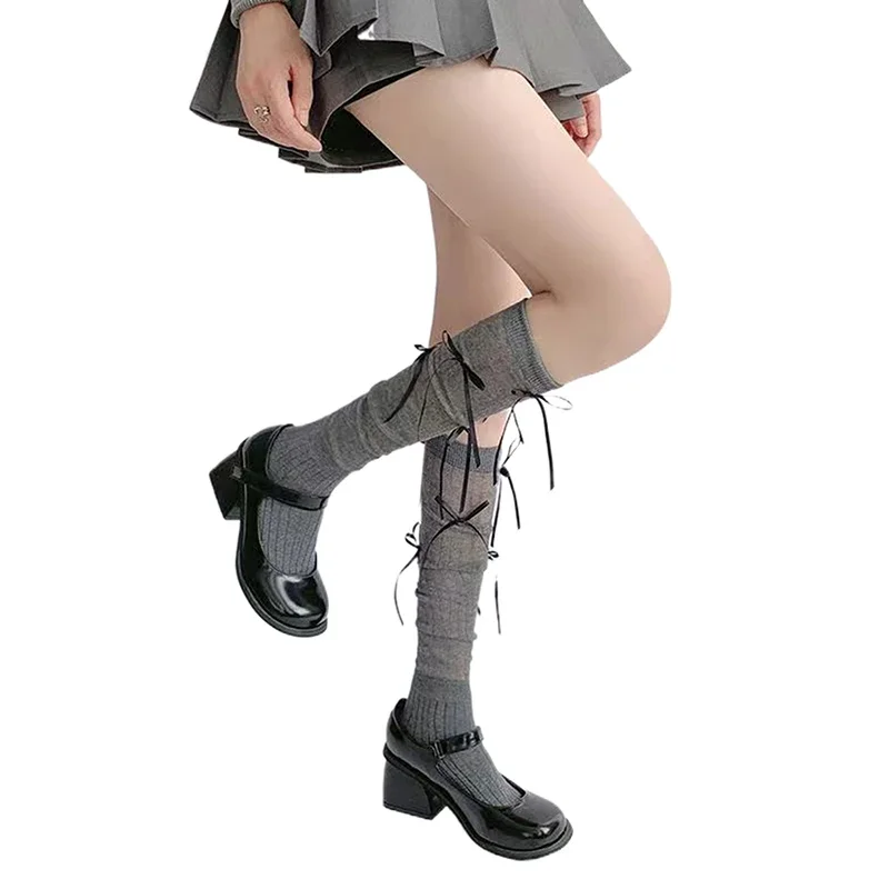 1/2/3 펑크 여성 종아리 묶음 레그 커버 양말 발레 스트랩 종아리 양말 얇은 스타킹 Y2K 로리타 고딕 일본 JK 코스프레 양말