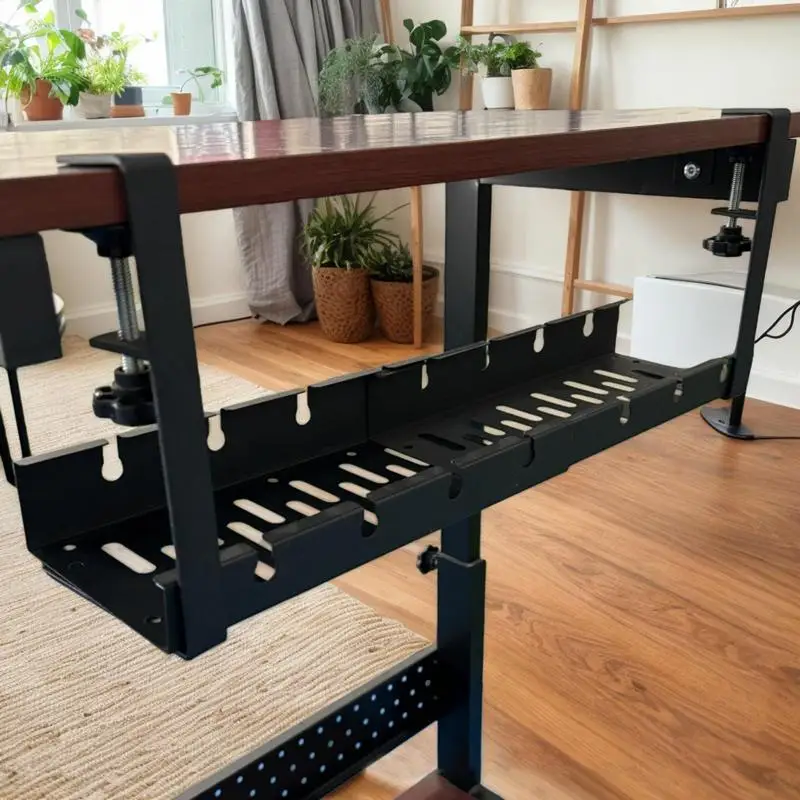 

Under Table Storage Rack Cable Management Tray Desk Socket Holder Wire Organizer Power Strip Holder for Home Workplace