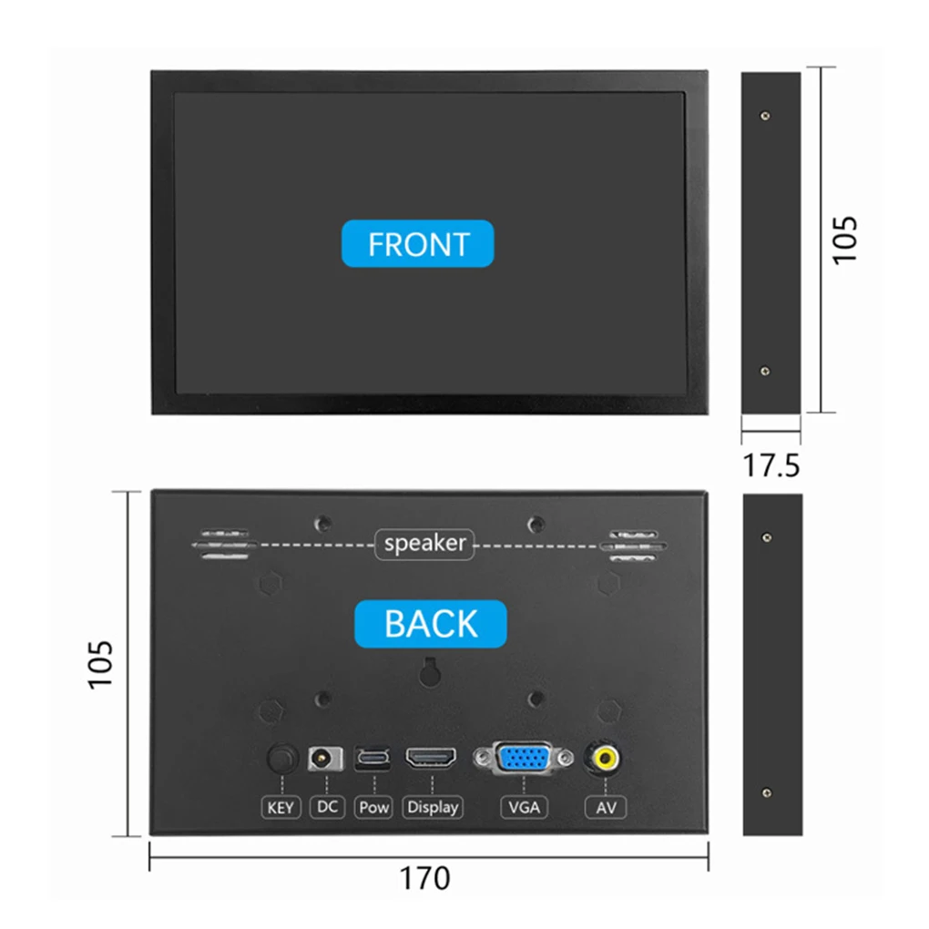 7 inch IPS LCD Mini HDMI-compatibel universeel touchscreen voor Raspberry Pi 5 4 Windows PC Display Game Console met houder