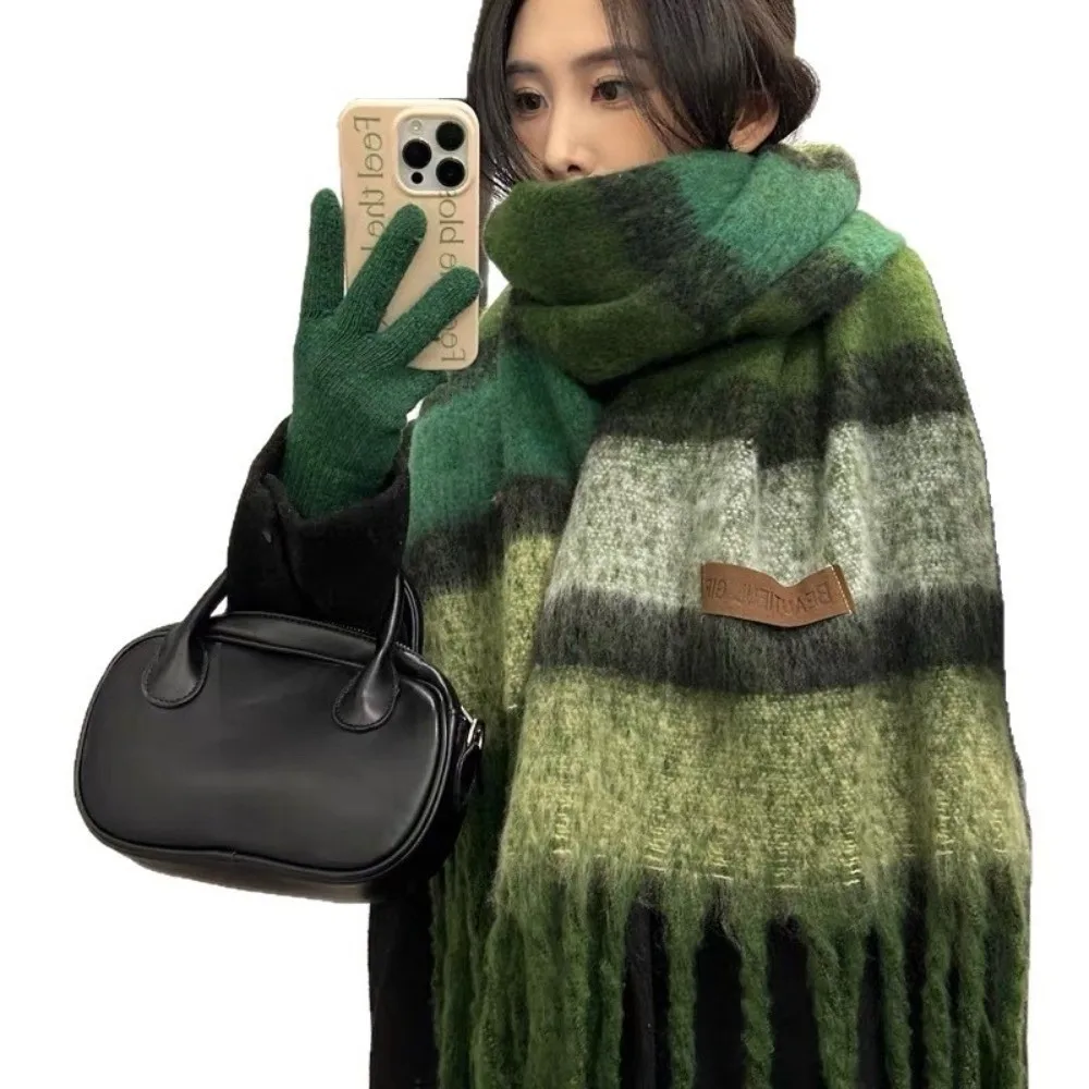 

New Warm Scarf Mohair Soft Shawl Wrap Coldproof Windproof Scarves Bib Autumn and Winter