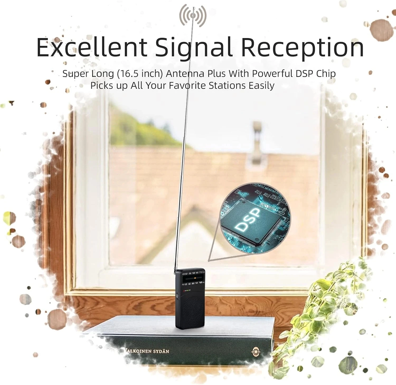 راديو صغير محمول AM FM يعمل بالبطارية مع ضوء ضبط، مشبك خلفي، استقبال ممتاز لأجهزة راديو AM FM المحمولة