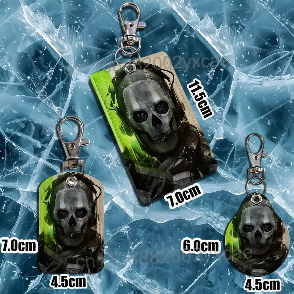 Ghost COD Keegan Call of Duty Keychain Holder Suitable For Subway Bank Card Bus Card Case Badge Holder Wallet Card Textured view 5