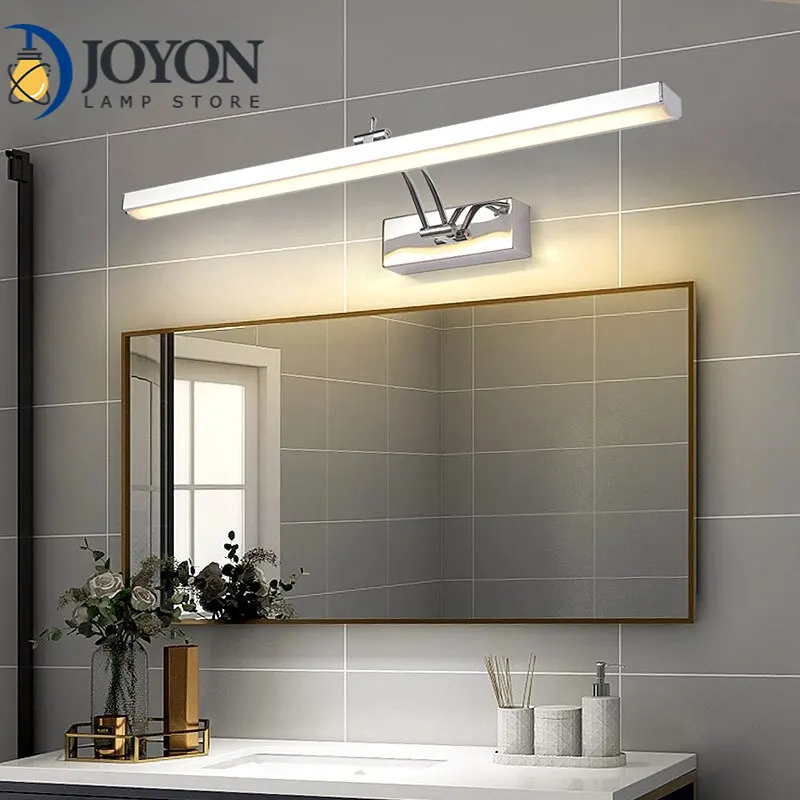 Modern LED Mirror Light for Washroom Makeup Vanity Cabinet Chrome Bathroom Amenities Decor Wall Lamp Indoor Lighting Warm White