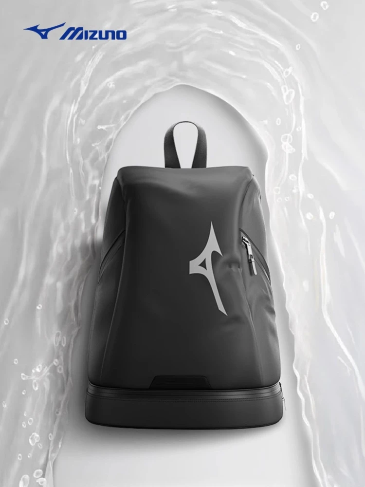 Mochila Mizuno para hombre y mujer, bolsa de almacenamiento con separación en seco/húmedo, mochila de lona impermeable, bolsa especializada deportiva