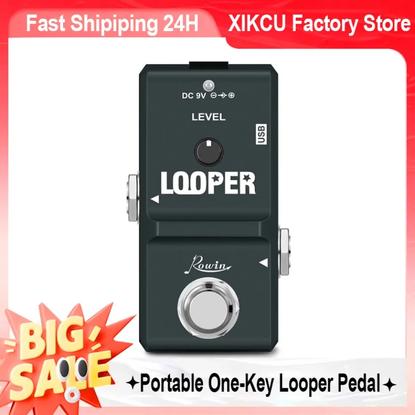 Loop Station One Key Looper Stompbox Super Tiny Size 10 Mins Recording Guitar Looper Effect Pedal for Guitar & Electronic