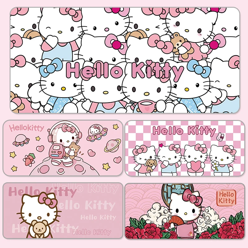 

Kawaii Hello Kitty Mouse Pad Large Cute Cartoon Pink Mousepads Non-slip Durable Keyboard Mouse Pad for Office Computer Desk Pad