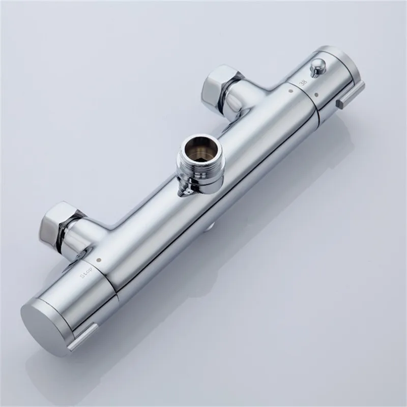 Thermostatic Bathtub Shower Faucet Chrome Thermostatic Mixer Value Dual Handle Wall Mounted Bathroom Shower Mixer Taps