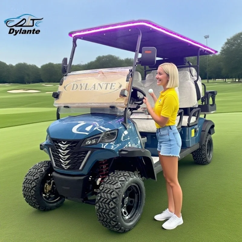 China Factory Customized Golf Cart 2/4/6/8 Seat Hunting Off-Road Club Car 60V 72V Lithium Battery Electric Sightseeing Golf Cart