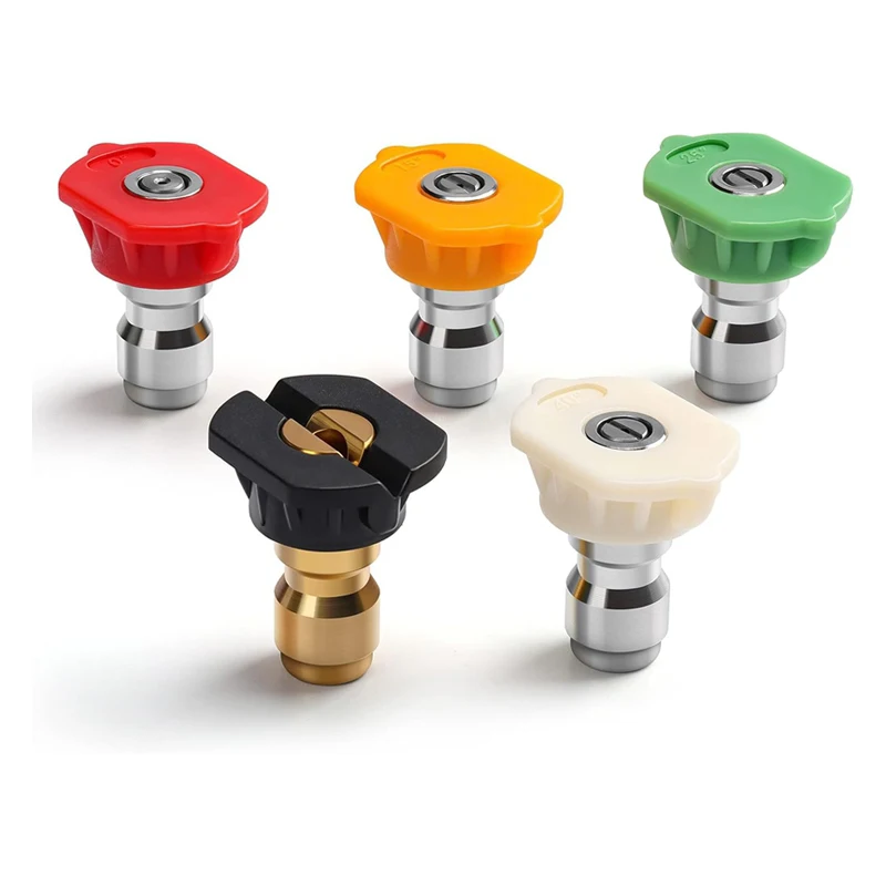5pcsTool Nozzle tip daily pressure washer Multi-degree nozzle Quick connection1/4 (0, 15, 25, 40, 65) Compatible cold hot water