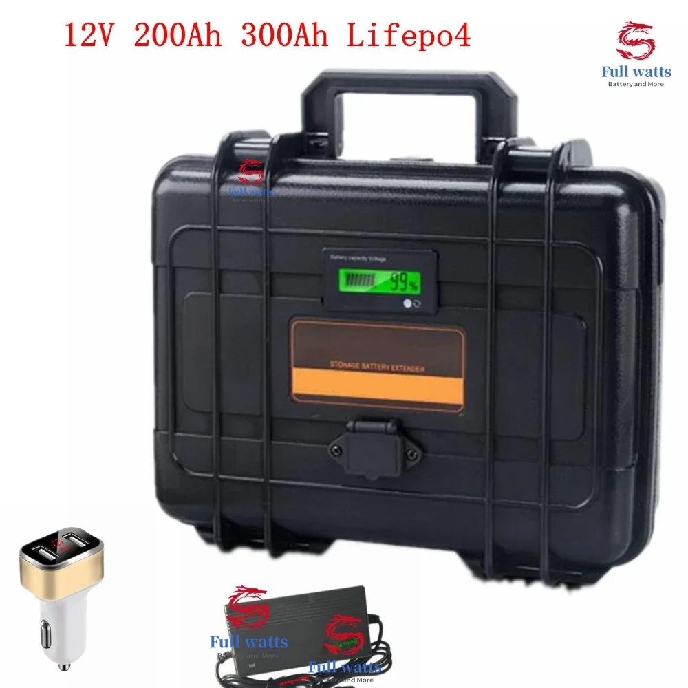 

12V 200ah lifepo4 battery pack 150a Rechargeable Battery Lithium Iron Phosphate with BMS for RV Solar Energy Golf Cart TAX FREE