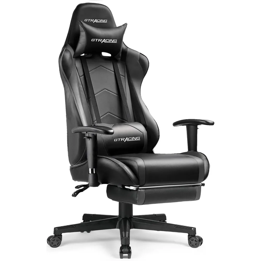 

Gaming Chair with Footrest, High Back Computer Chair Ergonomic Game Desk Chair Racing Executive Adjustable Swivel Rocker with H