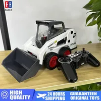 Double E E594 1/14 Remote Control Slip Loader Toy Car RC Truck Engineering Vehicle Skid Steer Cockpit Excavators Toys for Boys