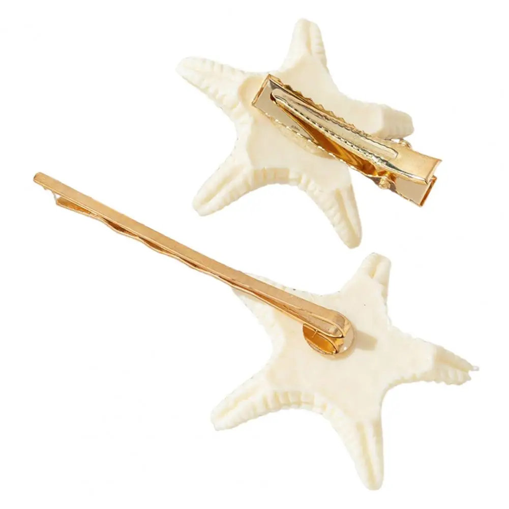 Seashell Hair Clips Starfish Hairpins Exquisite Vintage Seashell Hair Accessories Natural Starfish Hairpin for Lightweight