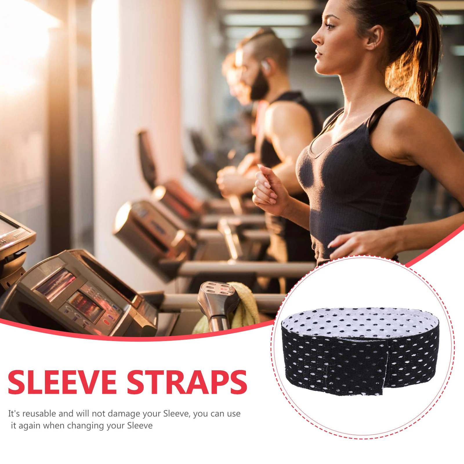 

6 шт., спортивные держатели для рукавов, эластичные регулируемые ремни, противоскользящие ленты, фиксаторы для рукавов, мягкие и удобные для рубашек