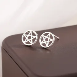 Uini-Tail hot new 925 Tibetan silver circle five-pointed star female earrings fashion trend small stars popular jewelry ED261