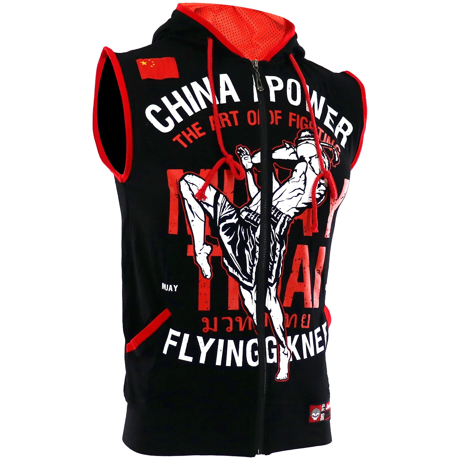 Muay Thai kurtki bluzy Rashguard Jiu Jitsu męska MMA boks T Shirt bez rękawów siłownia sport BJJ Kickboxing walki bluzy z kapturem