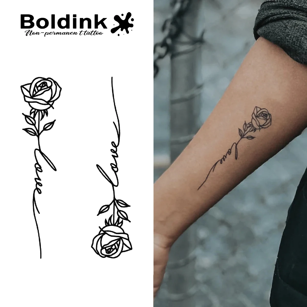 

Временная татуировка «Любовь в лепестках», легкая до 15 дней, новая технология, волшебная водонепроницаемая полуперманентная наклейка.