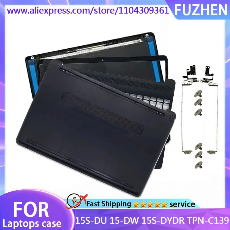 New Cover For 15-DW 15S-DU 15S-DY DR TPN-C139 LCD Back Cover Front Panel Palm Pad Keyboard Bottom Cover Hinge Black