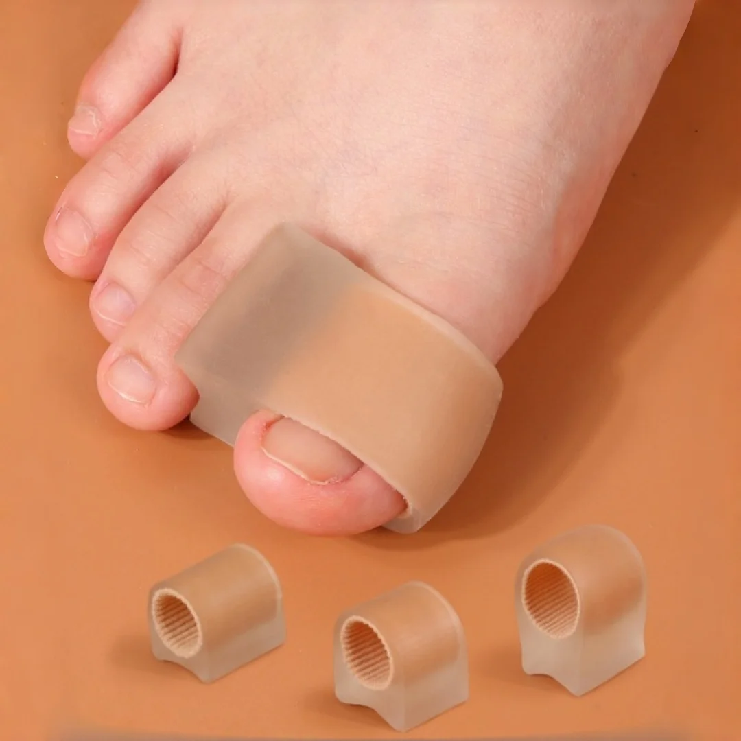 2pcs Single Hole Toe Spreader Separator Silicone Thumb Finger Correction Bunion Hallux Valgus Corrector Toe Spacer Straightener