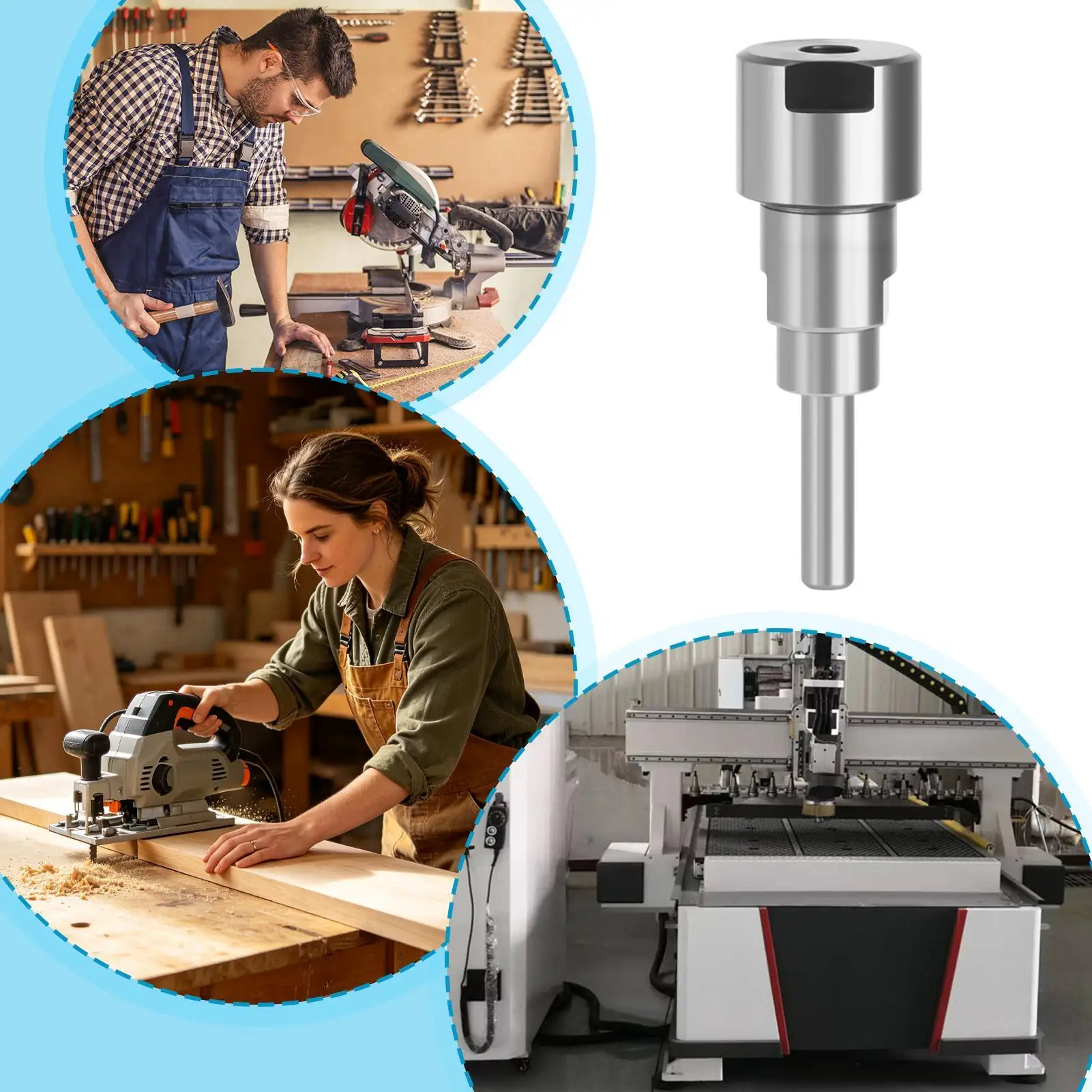Router Shank Extension Milling Rod Clamp Milling Cutter Extension Rod For Wood Engraving Trimming Tight Space Grinding DIY Craft