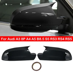For Audi A3 8P A4 A5 B8.5 S5 RS3 RS4 RS5 Rearview Side Mirror Cover Wing Cap Exterior Door Rear View Case Trim Carbon Fiber Look