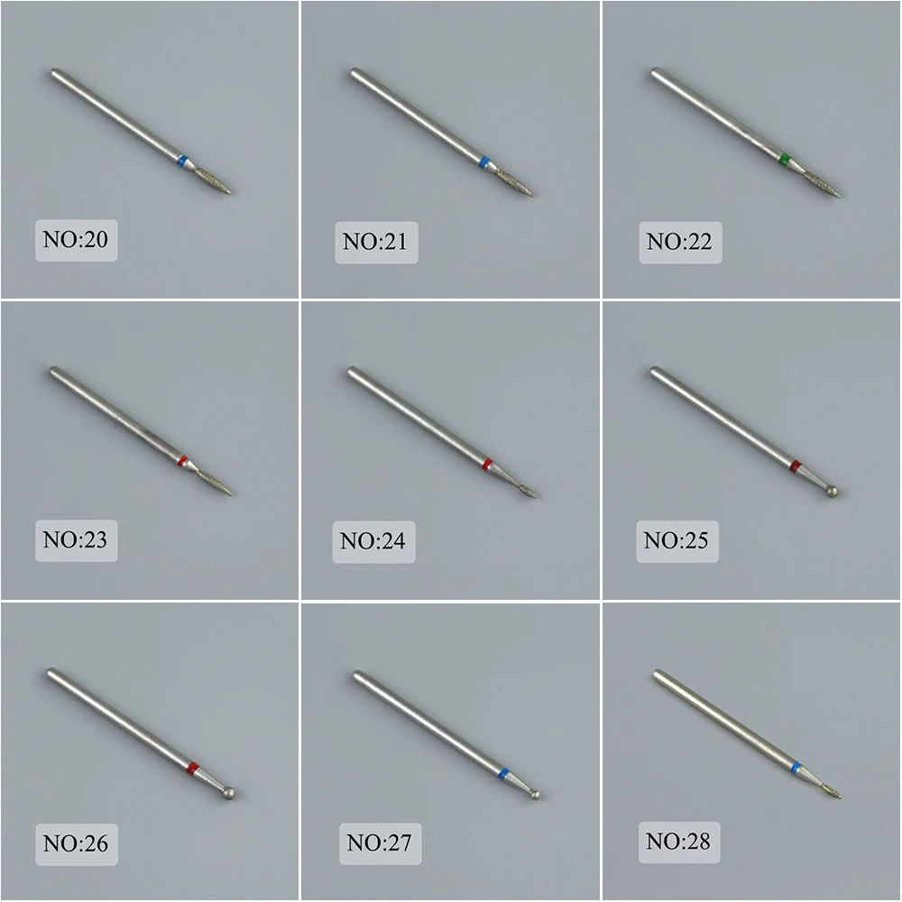 28 soorten diamanten nagelboor frees voor manicure bit braam nagelriem schoon elektrische snijder roterende bits accessoires nagelgereedschap