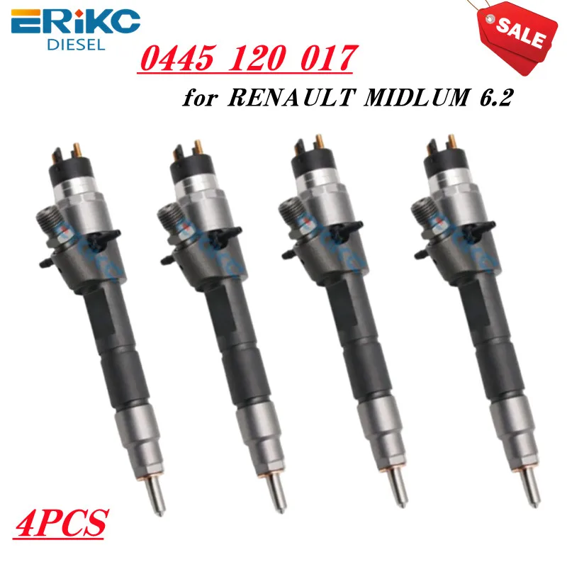 

ERIKC 4PCS 0445120017 0445 120 017 Fuel Injector 0445120017 0 445 120 017 Common Rail for RENAULT MIDLUM 6.2 for Bosch Inyector