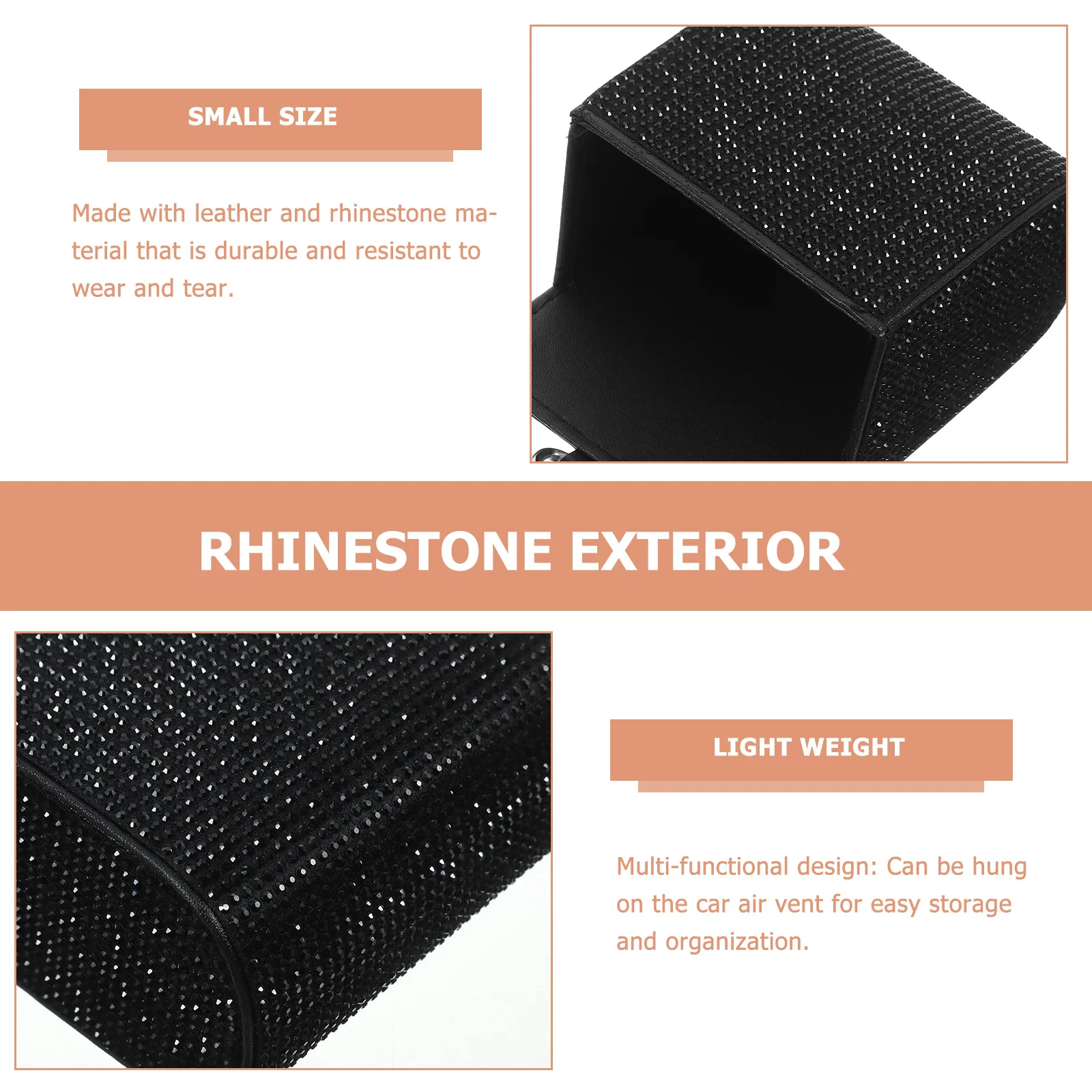 

Car Vent Storage Hanging Case Rhinestone Air Vent Hanging Storage For Phone Sunglass Key Coin Organizer Car Pouch