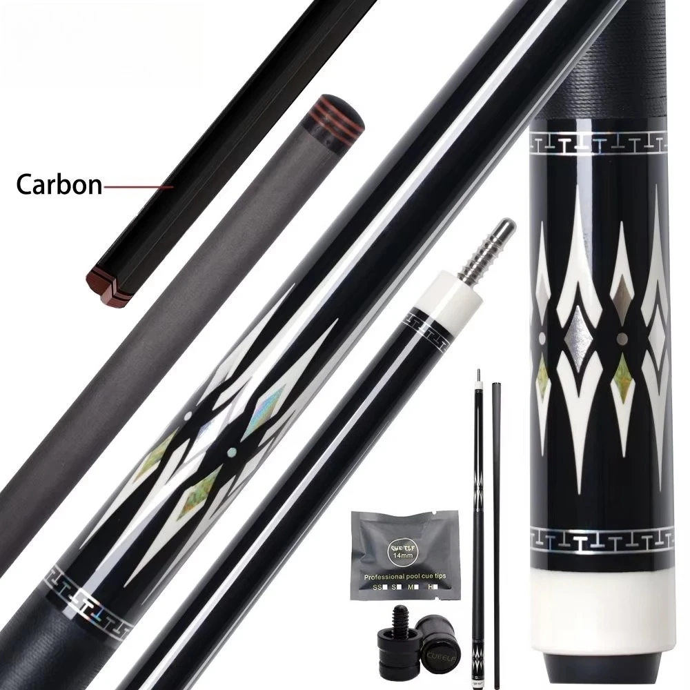 

Professional 58 Inches High Grade Carbon Fiber Pool Cue Exquisite Maple Wood Billiard Cue 12.5mm Tip Size Linen Wrap