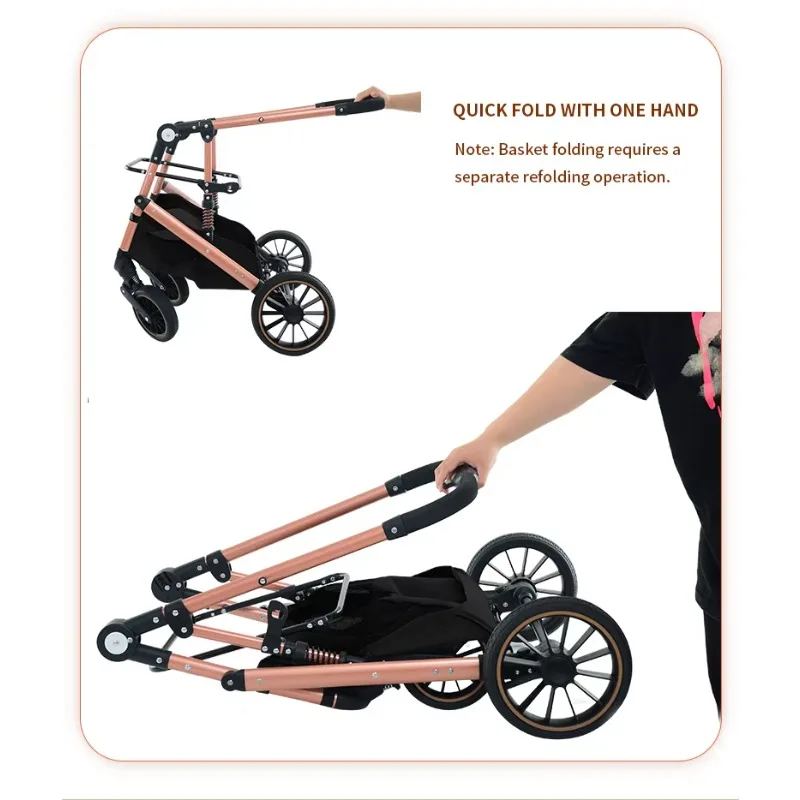 Pet Stroller Cat Dog Stroller With Storage Basket Foldable Lightweight Dog Carrier Trolley Jogging Stroller