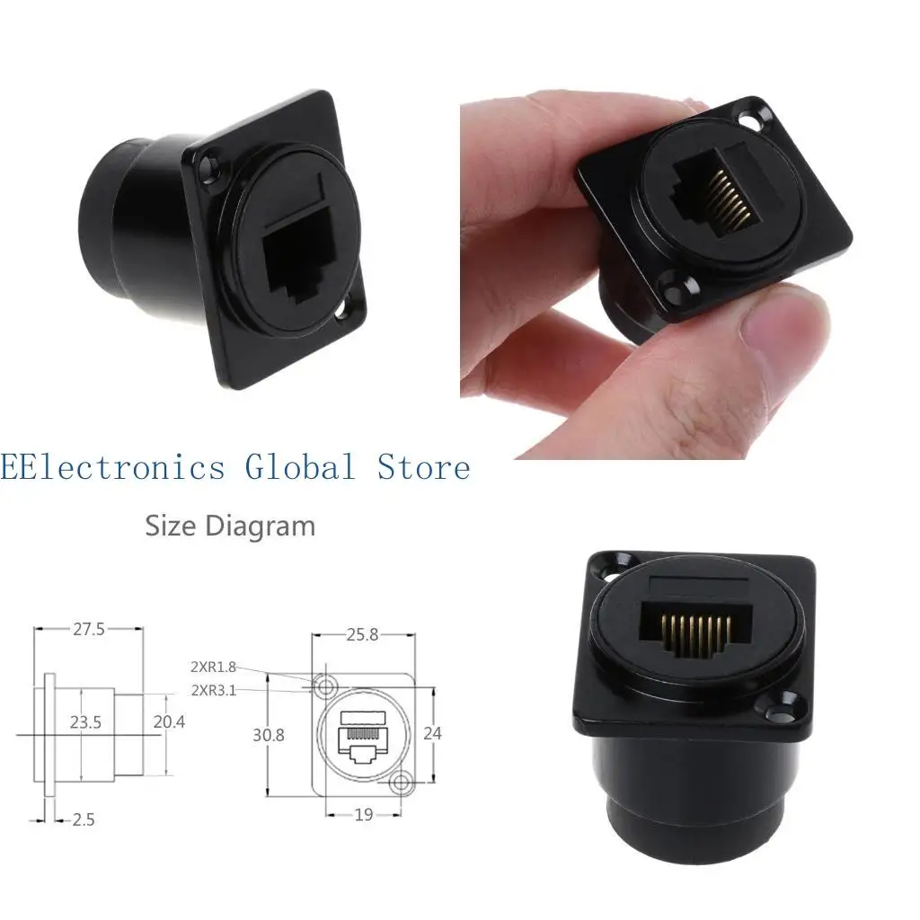 462B D-type Module RJ45 Socket Cable Female Signal Connector Cat6 Panel Mount Network