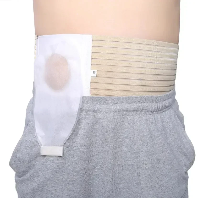 Kolostomie-Bauchgürtel, Größe S-XXL, elastische Gürtel für Stoma, feste Stomabeutel, Hilfslochdurchmesser 8 cm, Kolostomie-Stützspangen