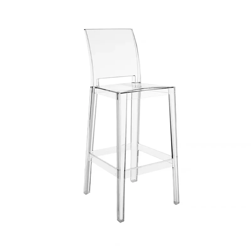 Wholesale High Quality Acrylic Crystal Transparent Clear Bar Stool High Chair With Back Acrylic Barstool Chairs