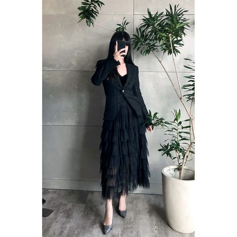 

Susan Autumn Winter Bla Slim Fit Пальто на пуговицах Ele Small Fraance Sle Pure Original Faionable Long Sve Suit Ja...