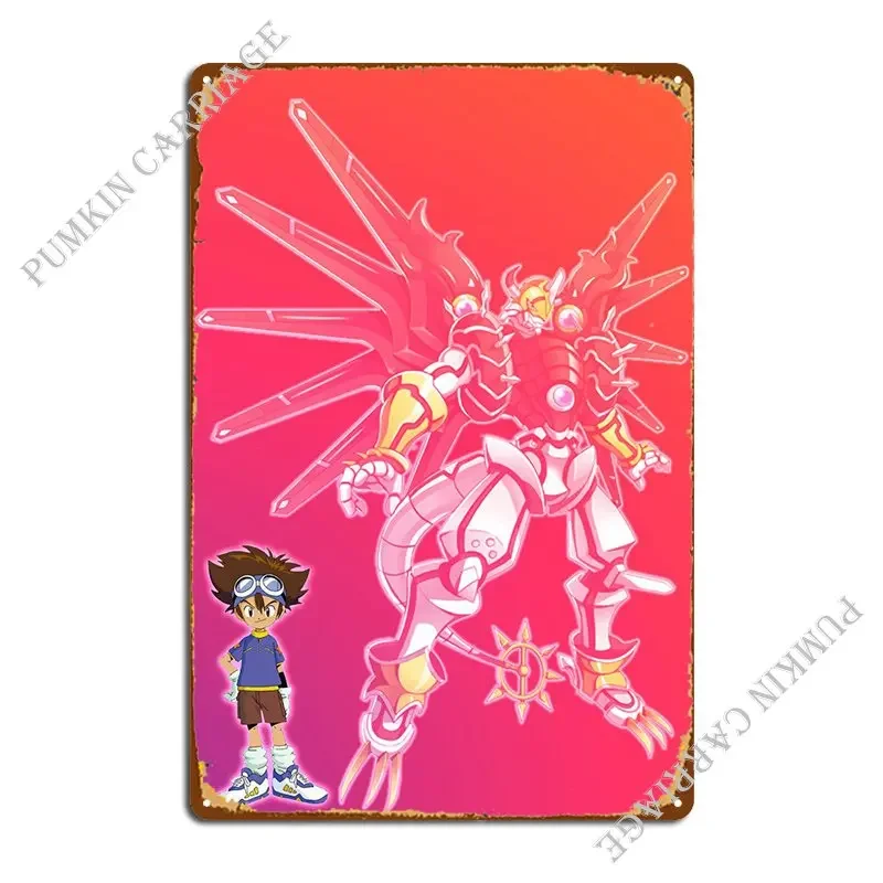 Digimon Metal Sign Club Party Cave Wall Decor Designing Tin Sign Poster