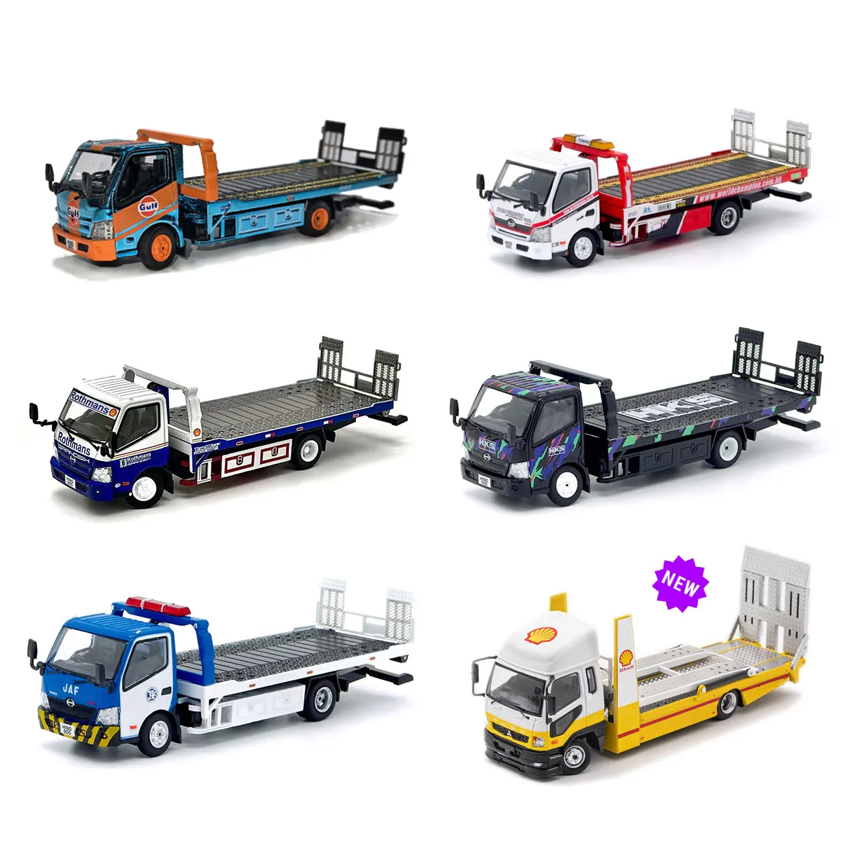 um-1-64-hino-mitsubishi-rimorchio-a-pianale-shell-dipartimento-della-polizia-weichon-bay-modello-di-auto-pressofuso-in-lega-di-petrolio-decorazione-per-adulti