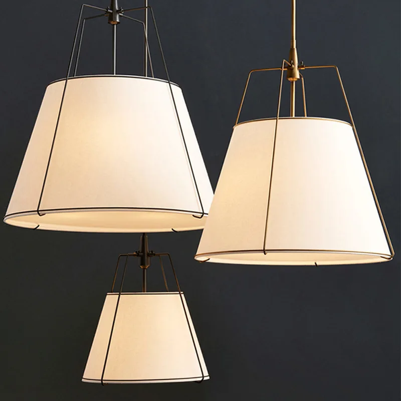 Tecido retro pingente de luz designer criativo moderno e minimalista luxo japonês restaurante bar balcão luz principal sala estar