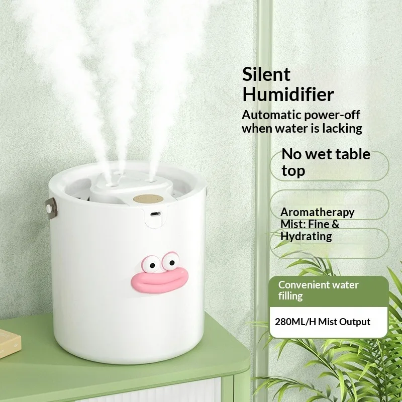 2L Large Capacity Air Humidifier 3 Nozzles Super Mist Quiet Auto Power Off Portable Handle Aroma Diffuser Free 9pcs Replacement