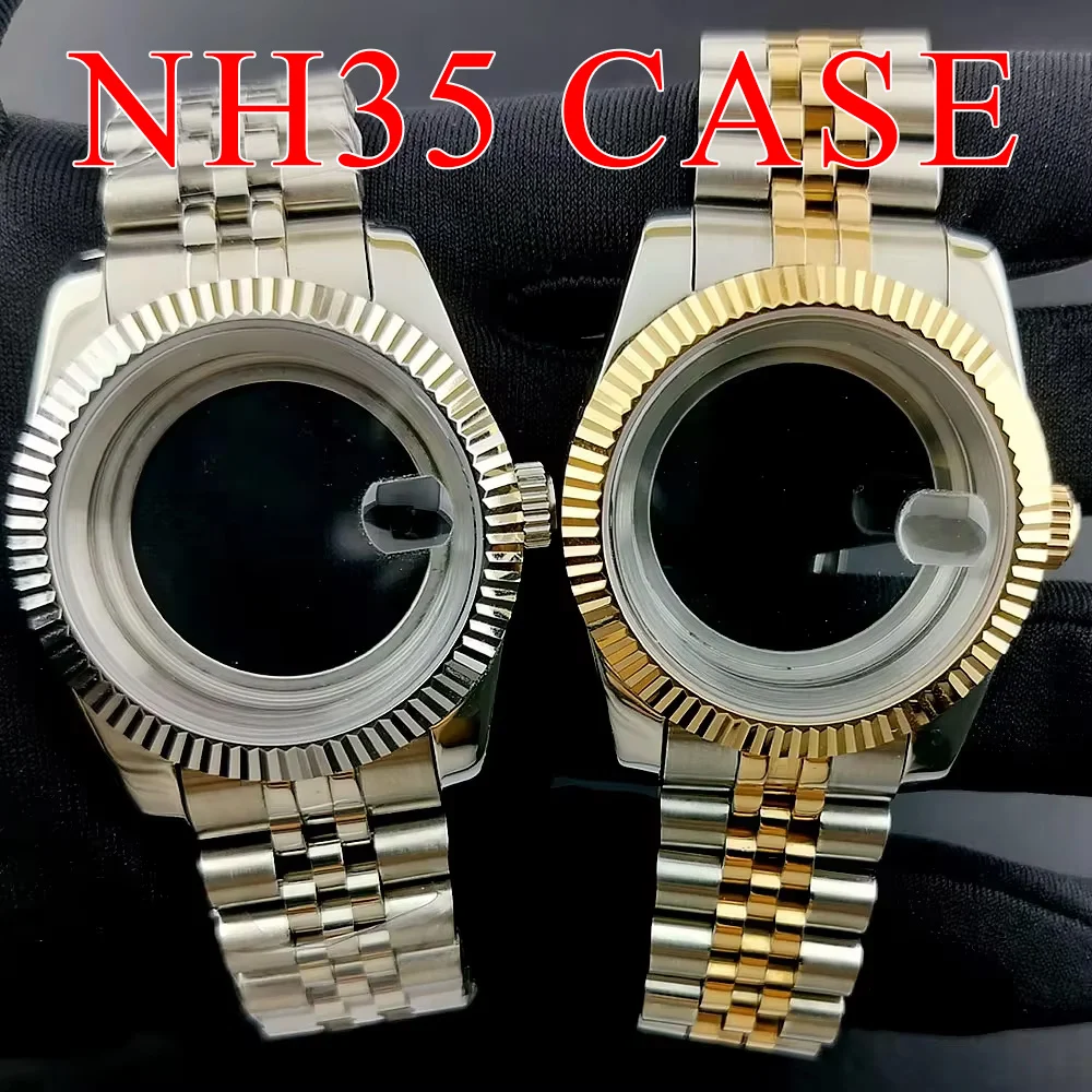 

NH35 41mm High Quality Men's Watches Silver/Gold Case Parts For Nh34 Nh36 Movement Sapphire Watches Box Full-body Mirror