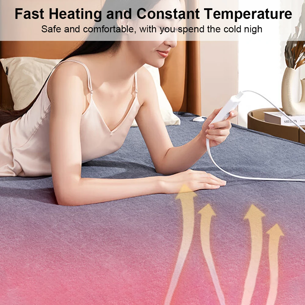 Electric Heated Blanket Automatic Thermostat Double Body Warmer Bed Mattress Electric Heating Pad Winter Electric Heated Mat Pad