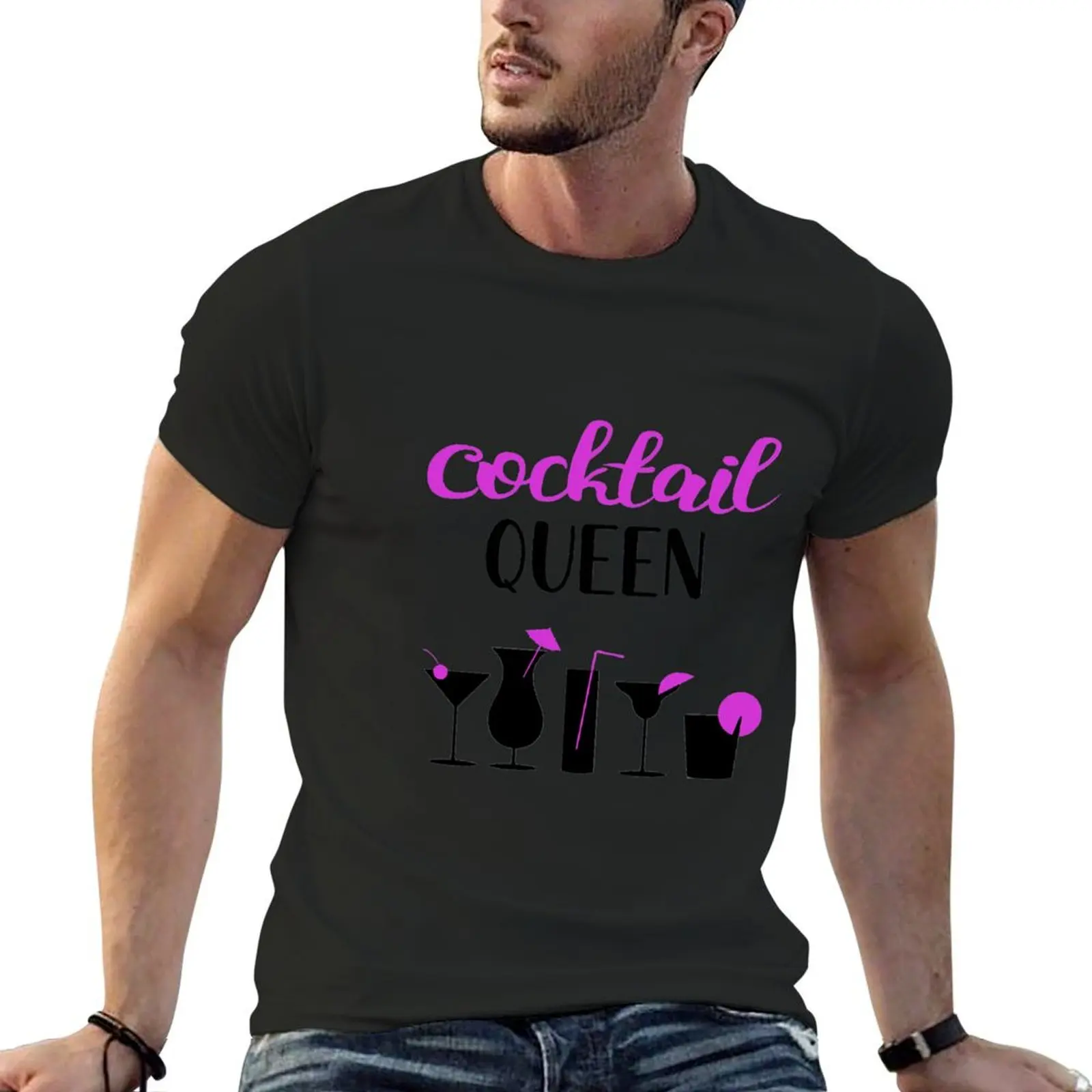 Cocktail Queen T-Shirt cotton graphic tees cheap stuff vintage anime shirt mens graphic t-shirts anime