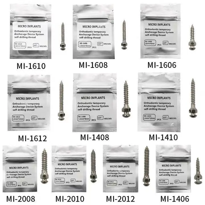 

5Pcs Dental Dentistry Orthodontic Micro Screws Orthodontic Implants Screwdriver Dental Root Canal Anchor Core Wrench Handle