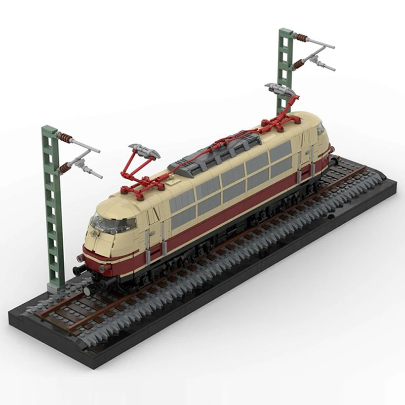 QWERT City Car Model MOC Building Bricks Electric Locomotive BR103 Modular Technology Gifts Holiday Assemble Children Toys Suit
