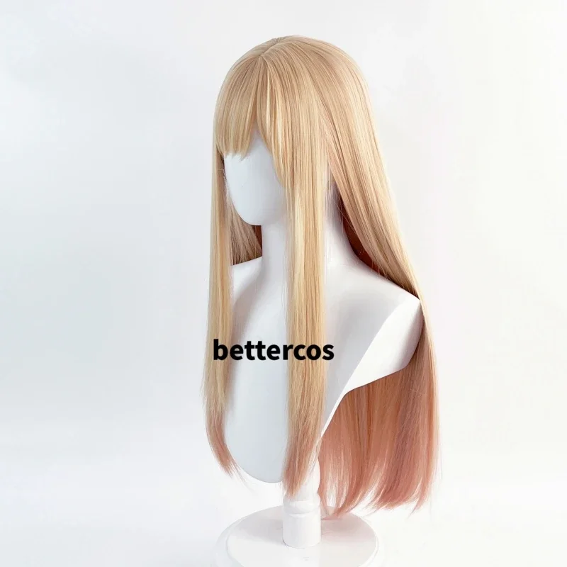 Marin Kitagawa Marin Cosplay Wigs Long Pink Gradient Heat Resistant Hair Party Wig   a wig cap